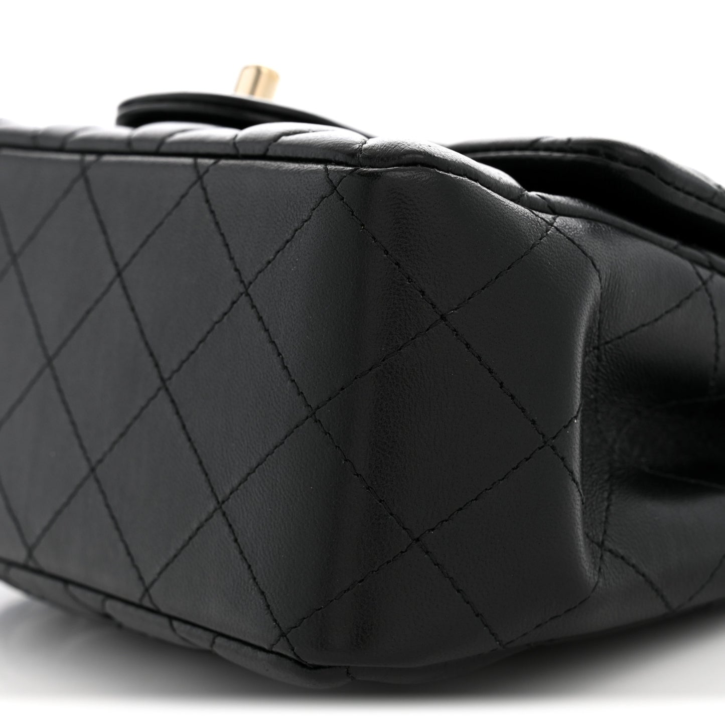 Lambskin Quilted Mini Square Flap Black