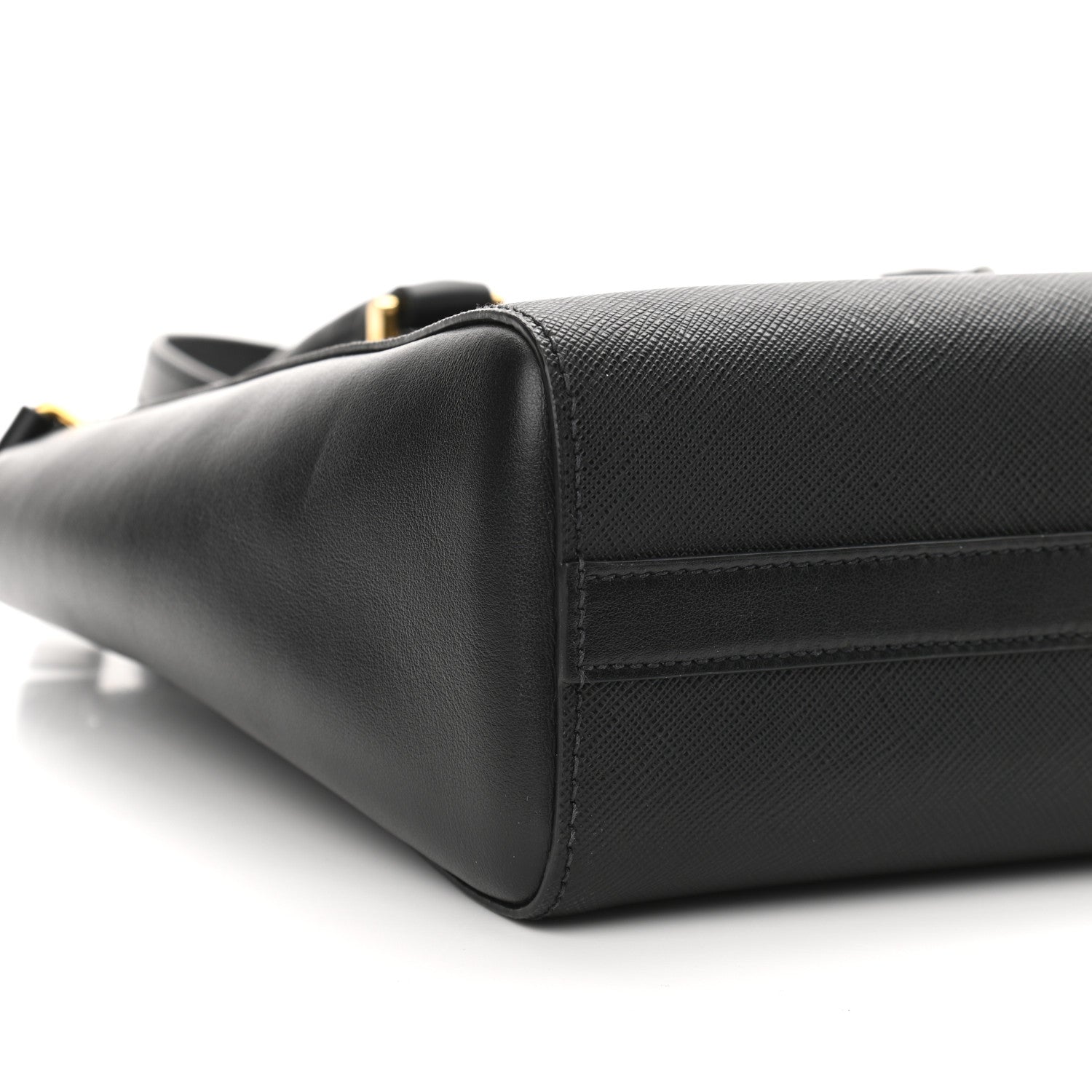 Prada Saffiano Soft Calfskin Small Zippered Tote Black 10 of 11