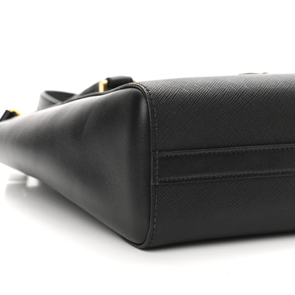 Prada Saffiano Soft Calfskin Small Zippered Tote Black 10 of 11