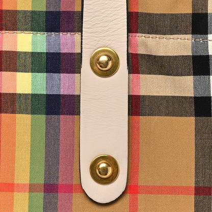 Burberry Vintage Rainbow Check Shopper Tote White 12 of 13
