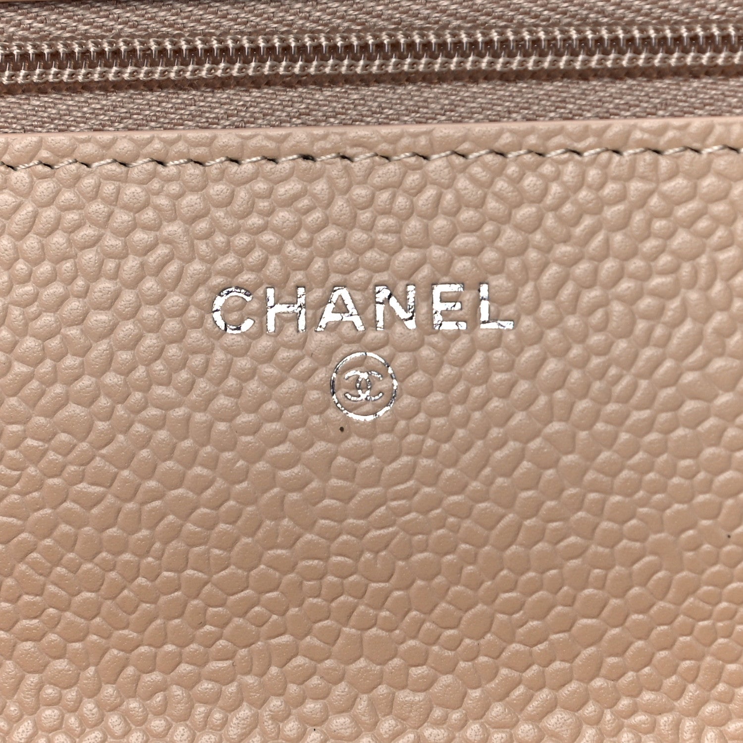 Chanel Caviar Quilted Wallet On Chain WOC Beige 6 of 12