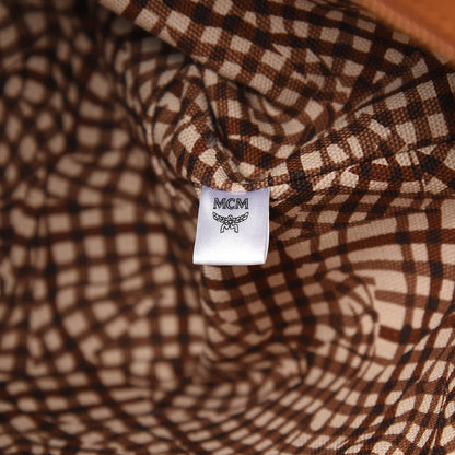 MCM Visetos Medium Anya Top Zip Shopper Tote Cognac 6 of 11