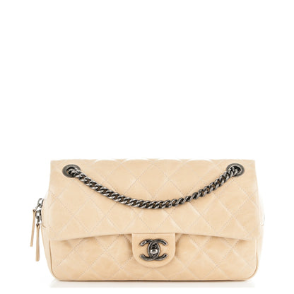 Chanel Glazed Calfskin Quilted Medium Duo Flap Beige 1 of 7