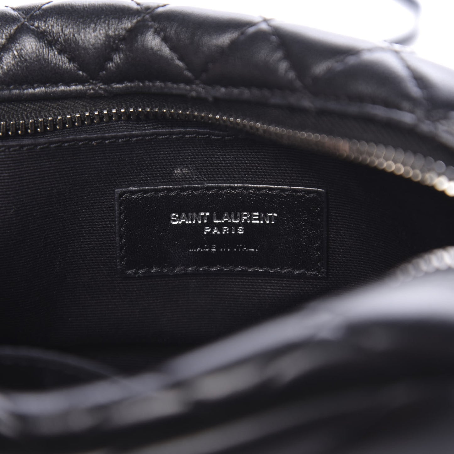 Calfskin Y Quilted Monogram Mini Loulou Camera Bag Black