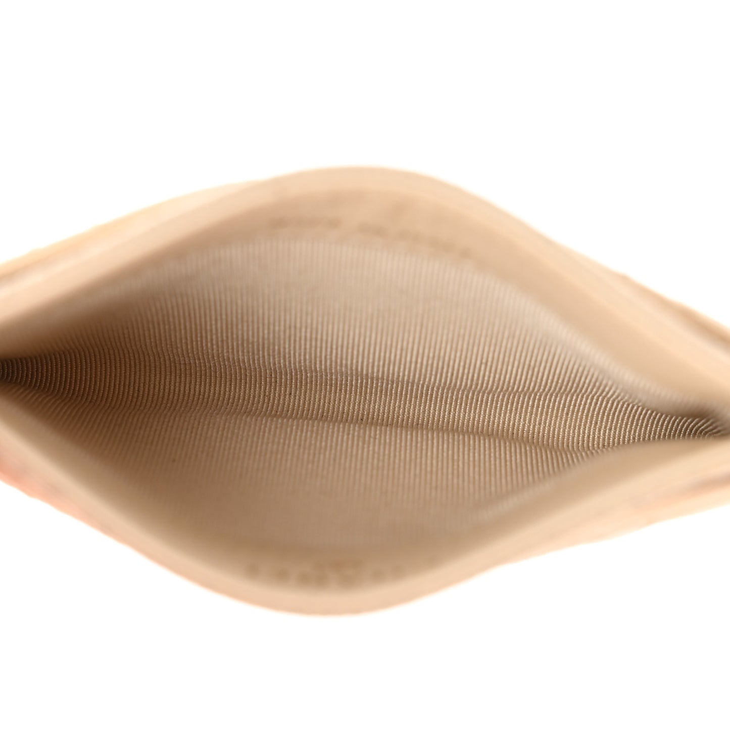 Caviar Quilted Card Holder Light Beige