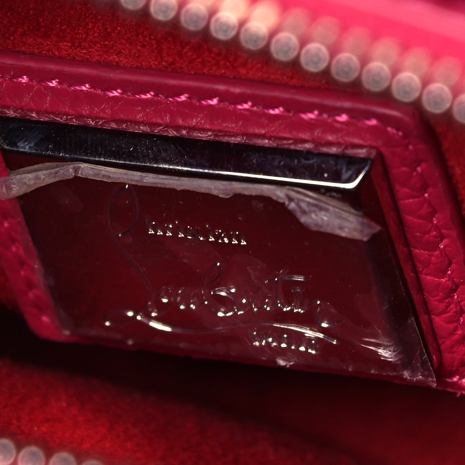 Christian Louboutin Calfskin Small Triloubi Embroidered Studded Chain Bag Pink 6 of 9