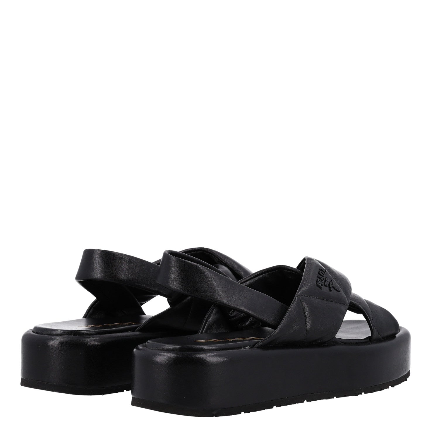 Prada Nappa Padded Blow 20mm Slingback Sandals 36.5 Black 5 of 10