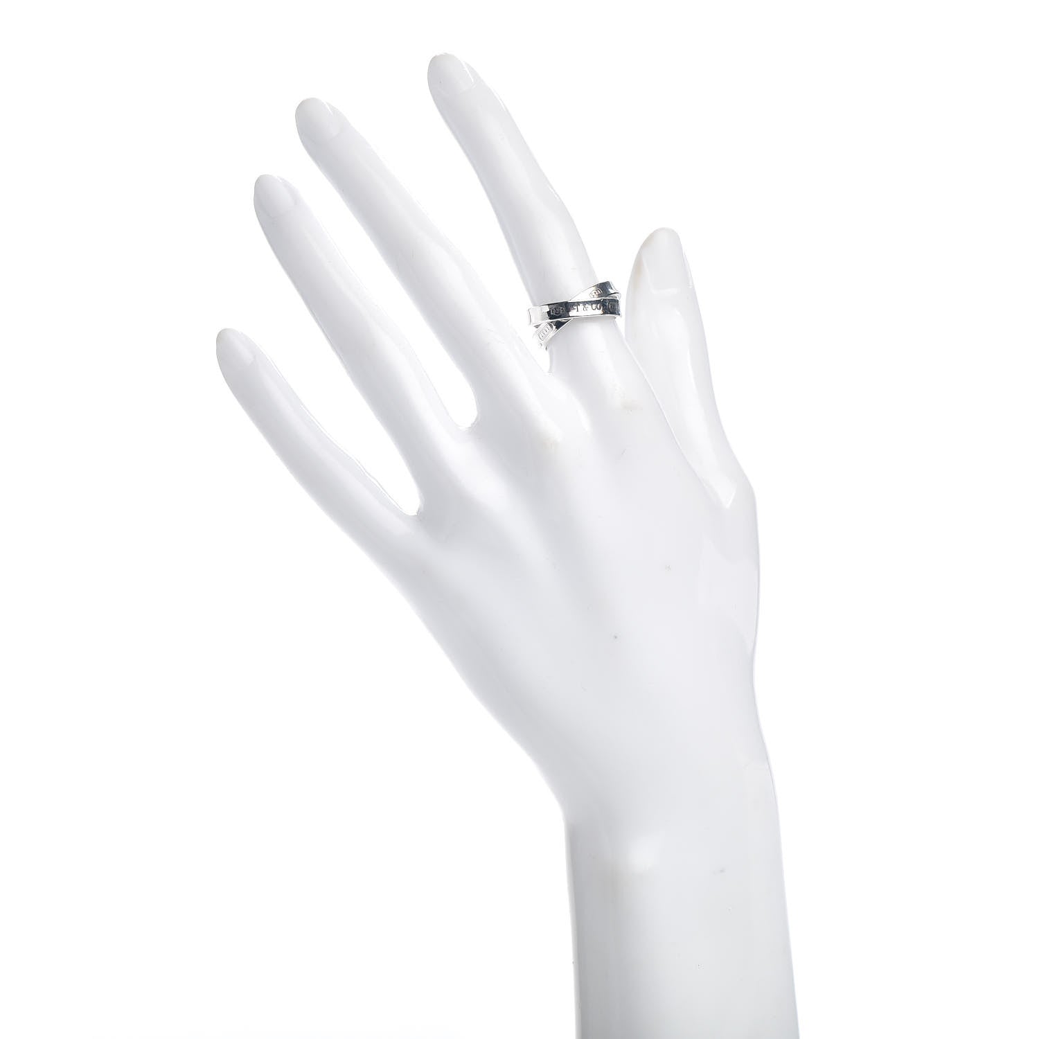 Tiffany Sterling Silver 1837 Interlocking Ring 49 5 2 of 4