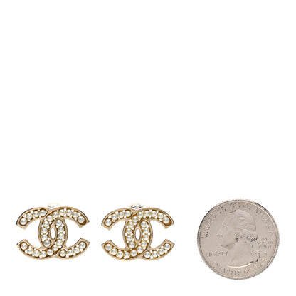 Chanel Metal Pearl CC Earrings Gold 2 of 5