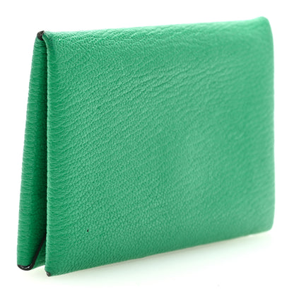 Hermes Chevre Mysore Verso Calvi Card Case Menthe Bleu Brume 3 of 7