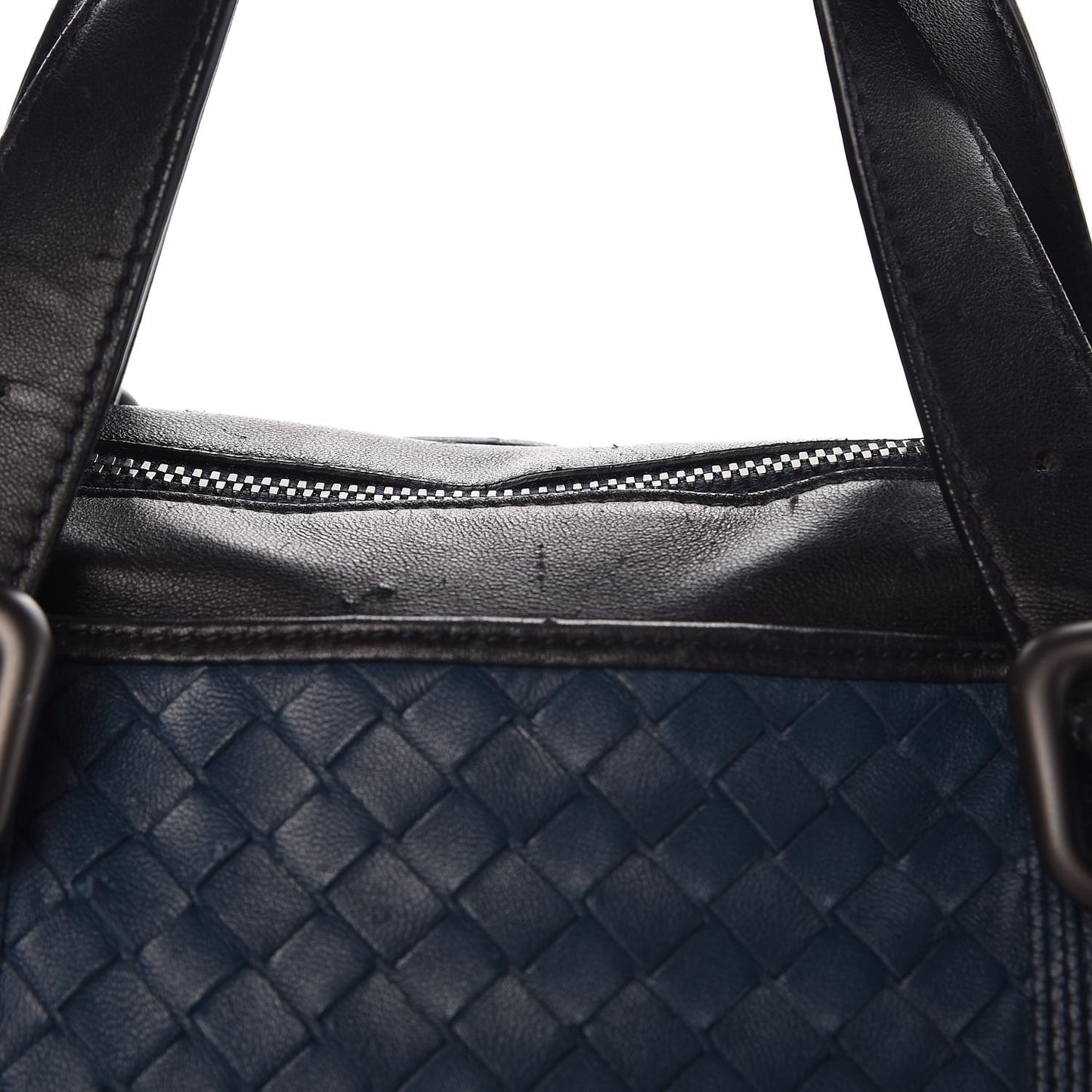 Calfskin Leggero Intrecciato Embroidered Briefcase Nero Black Blue
