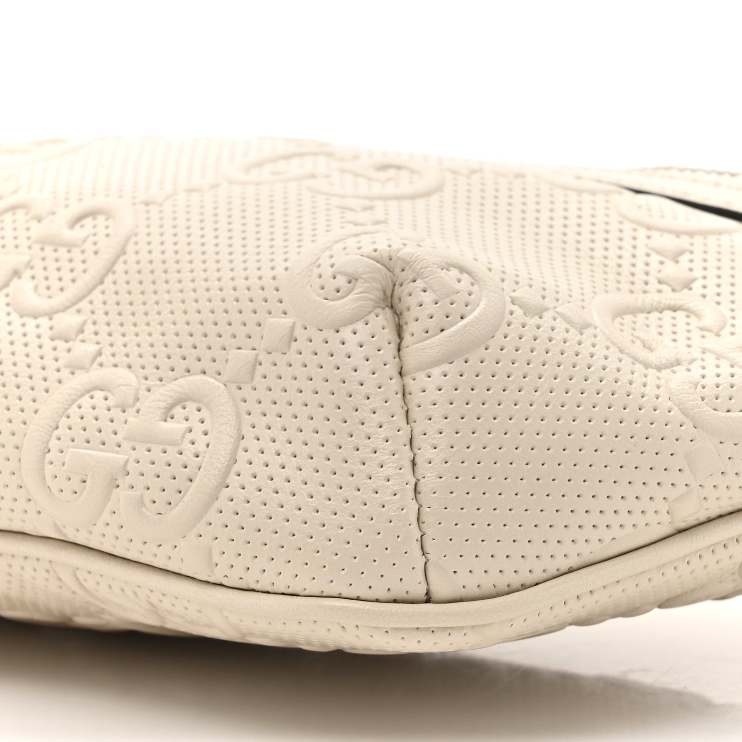 Calfskin GG Tennis Embossed Belt Bag Mystic White