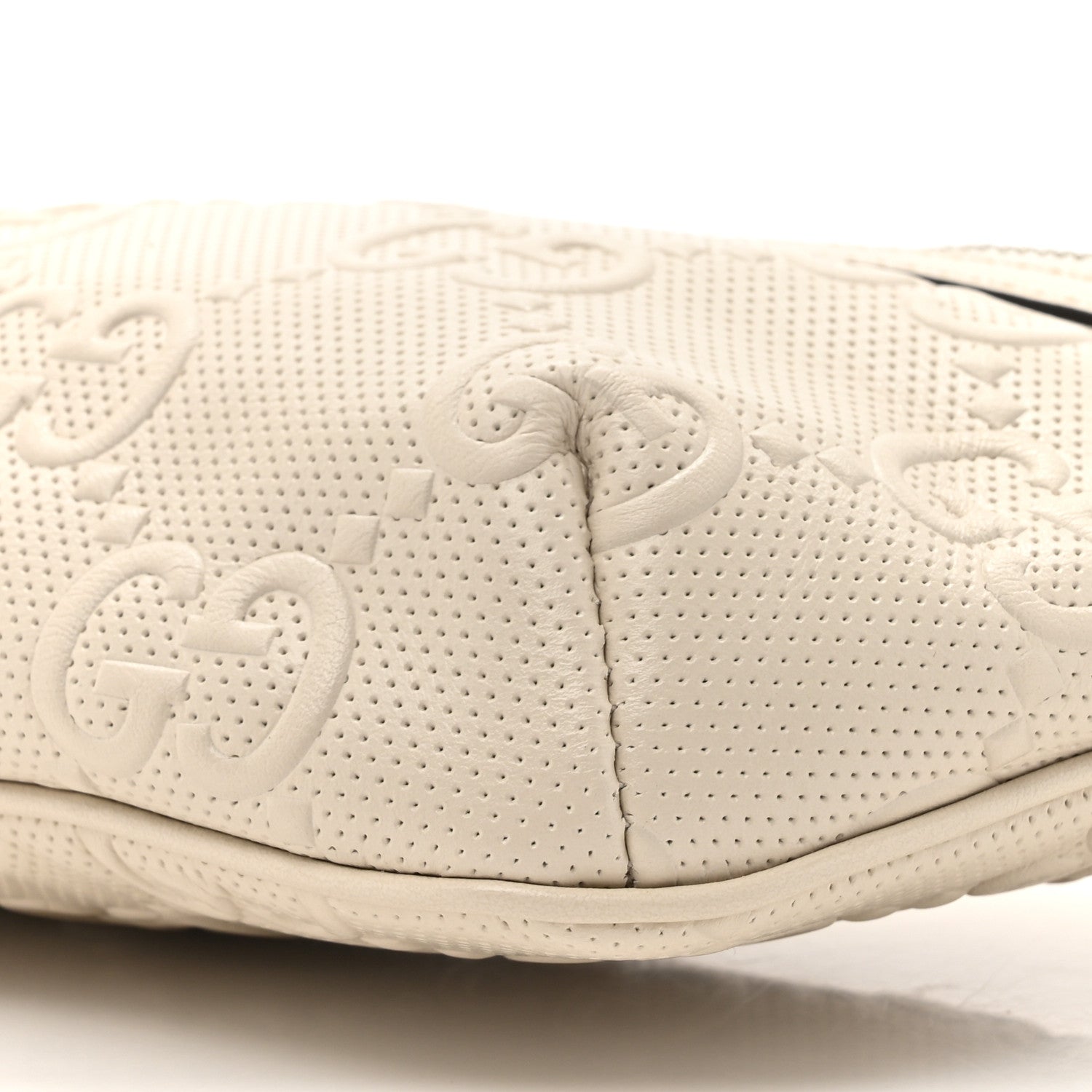 Gucci Calfskin GG Tennis Embossed Belt Bag Mystic White 9 of 10