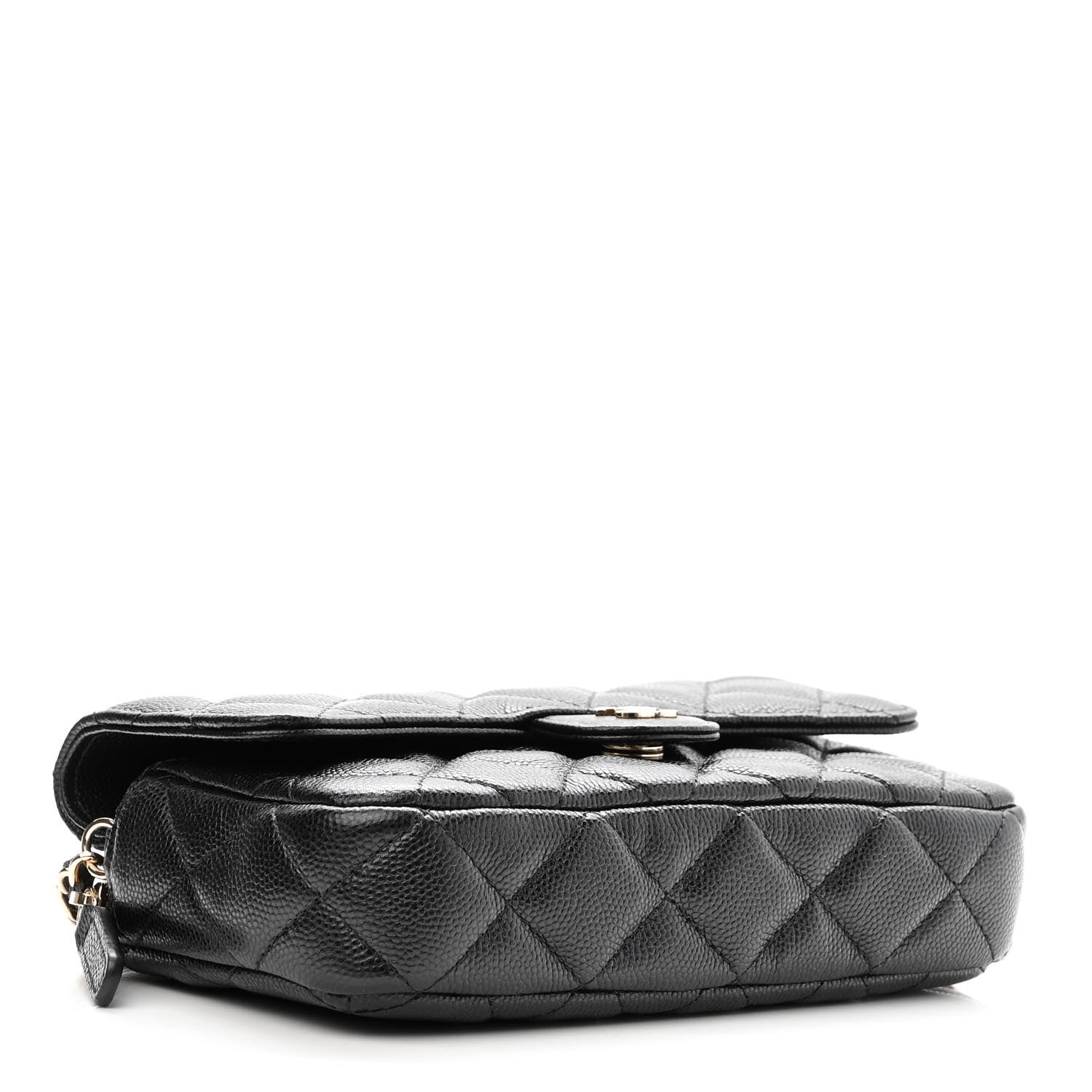 Chanel Caviar Quilted Flap Phone Holder With Chain Black 4 of 13