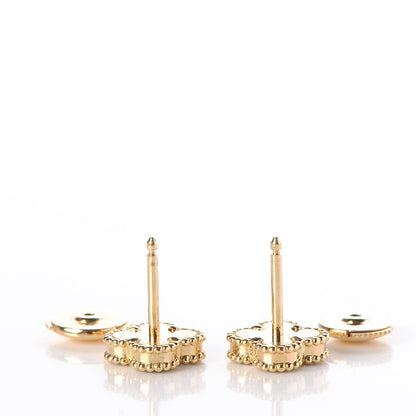 Van Cleef & Arpels 18K Yellow Gold Black Onyx Sweet Alhambra Earrings 3 of 8