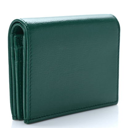 Gucci Azalea Calfskin Enamel Monochrome Horsebit 1955 Card Case Wallet Green 3 of 7
