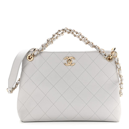 Chanel Caviar Quilted City Walk Hobo Light Grey 1 of 10