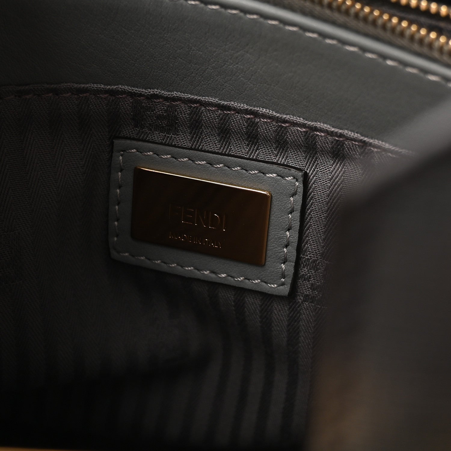 Fendi Vitello Elite Petite 2Jours Tote Grigio Grigio Chiaro 6 of 9