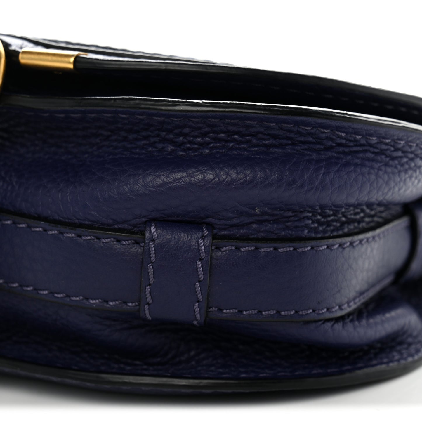 Calfskin Mini Marcie Round Crossbody Bag Storm Blue