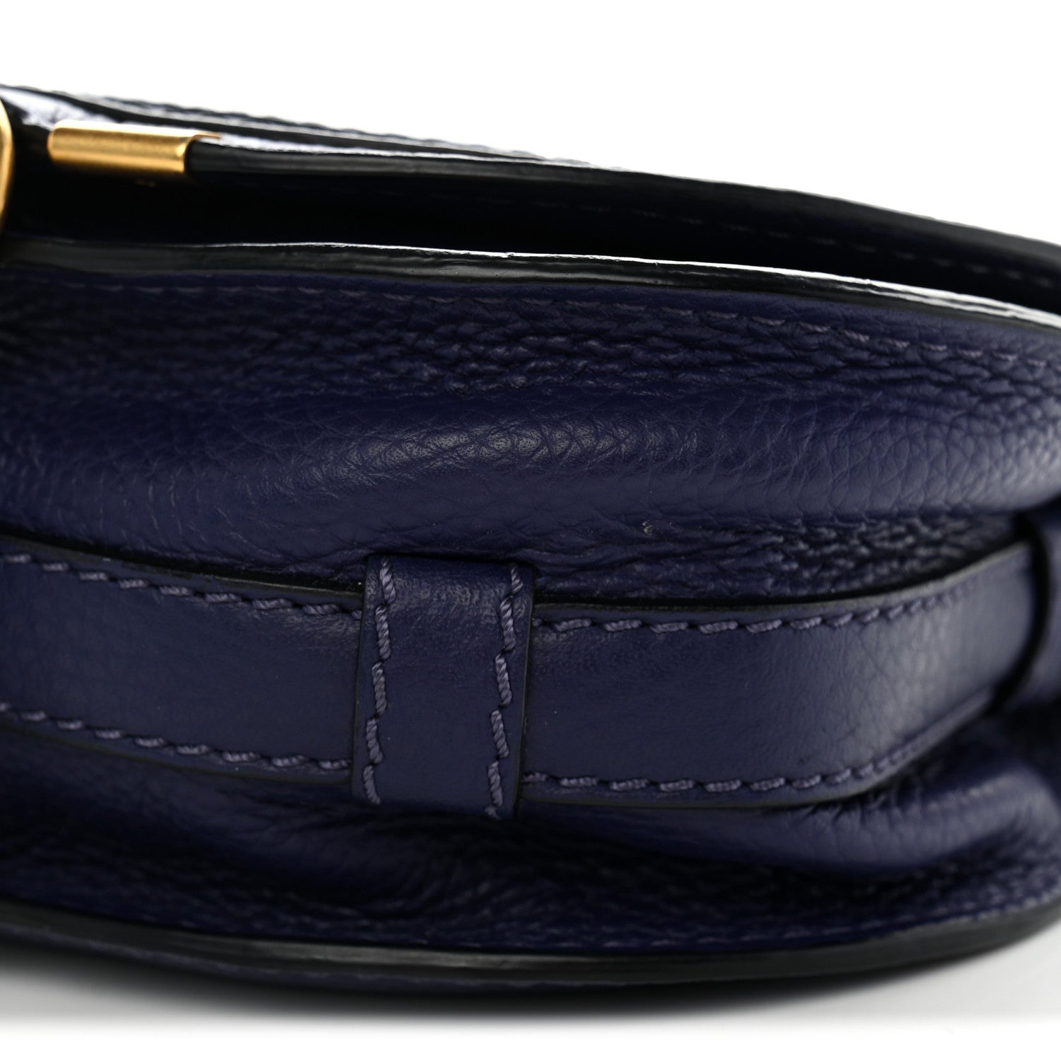 Chloe Calfskin Mini Marcie Round Crossbody Bag Storm Blue 8 of 10