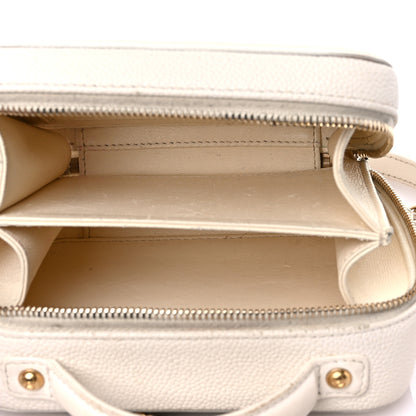 Chanel Caviar Quilted Small CC Filigree Vanity Case White 5 of 26