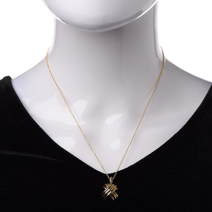 Tiffany 18K Yellow Gold Large Signature X Pendant Necklace 2 of 6
