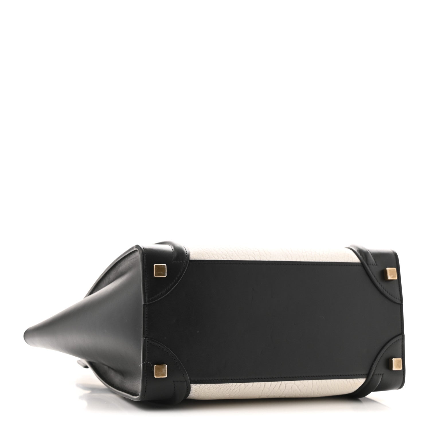 Celine Shrunken Lambskin Micro Bi-Color Luggage Black White 4 of 13