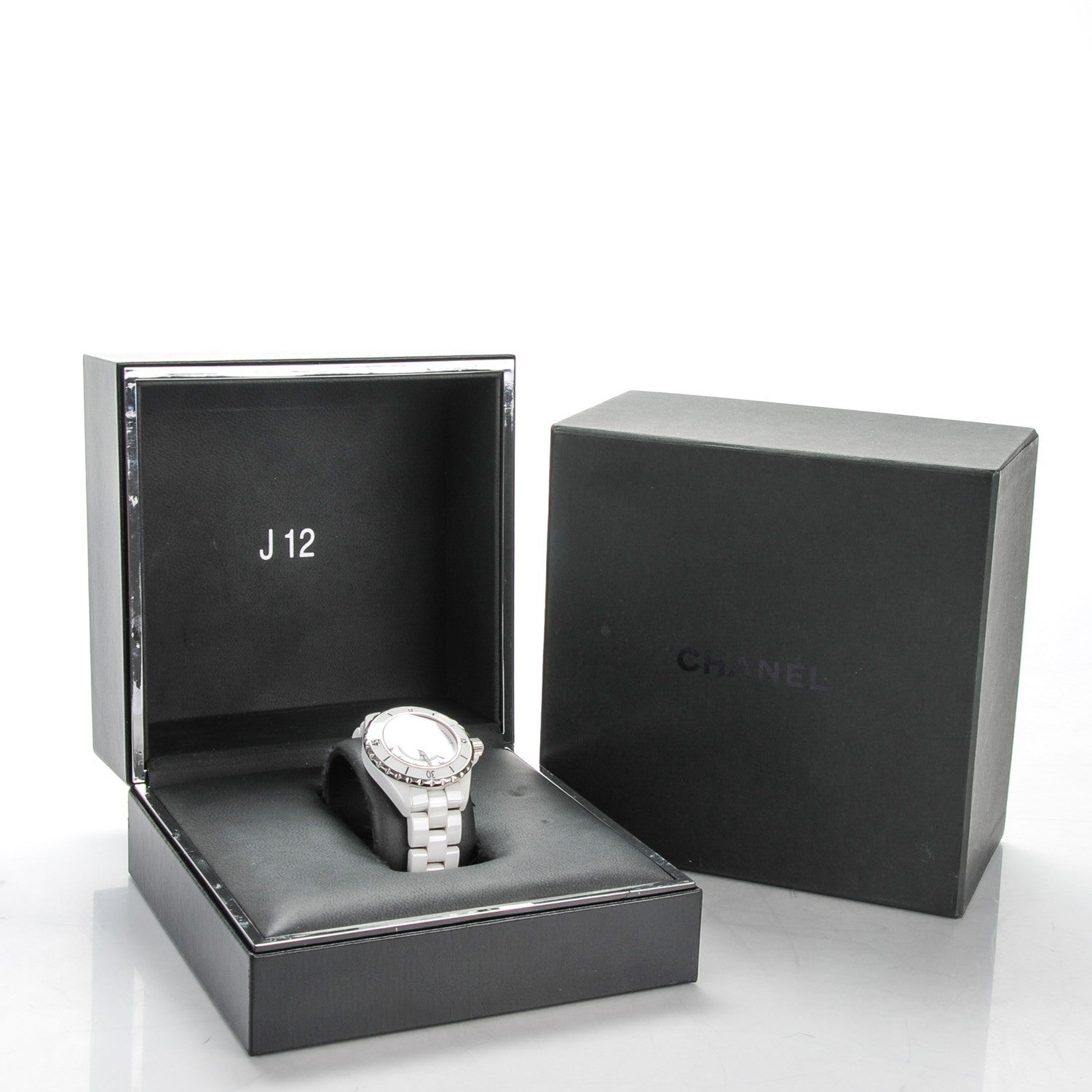 Chanel Stainless Steel Ceramic Diamond 33mm J12 Quartz Watch White 7 of 7