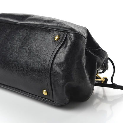Miu Miu Vitello Shine Bow Shopping Tote Black 8 of 10