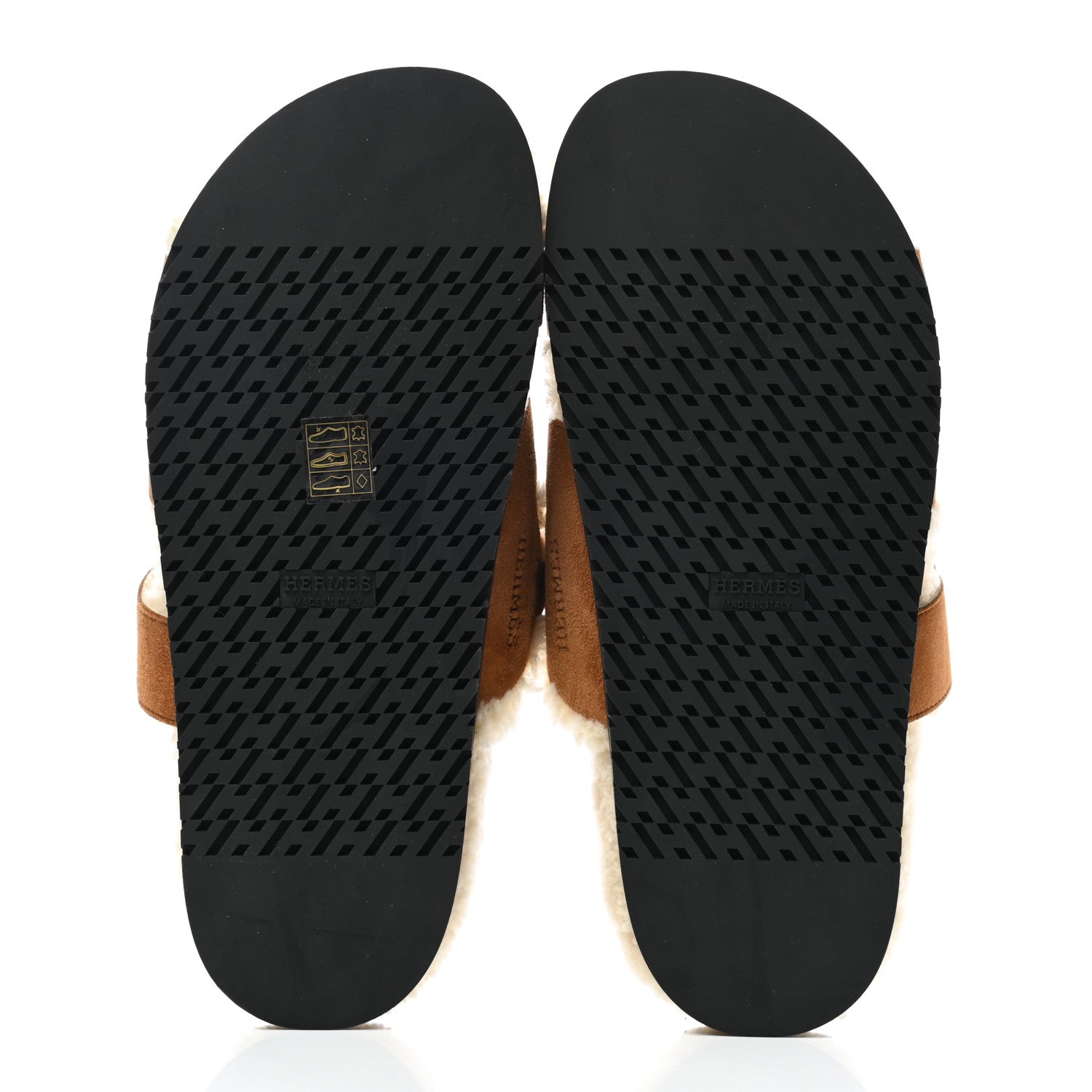 Hermes Suede Goatskin Woolskin Womens Chypre Sandals 40.5 Naturel Ecru 5 of 8