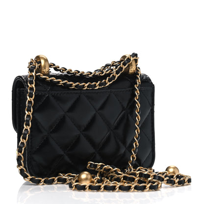 Chanel Calfskin Quilted Perfect Fit Coin Purse With Chain Black 2 of 4