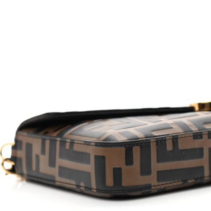 Fendi Vitello Soft F is Fendi Bi-Color FF 1974 Embossed Envelope Wallet On Chain with Pouches Maya Black 12 of 13