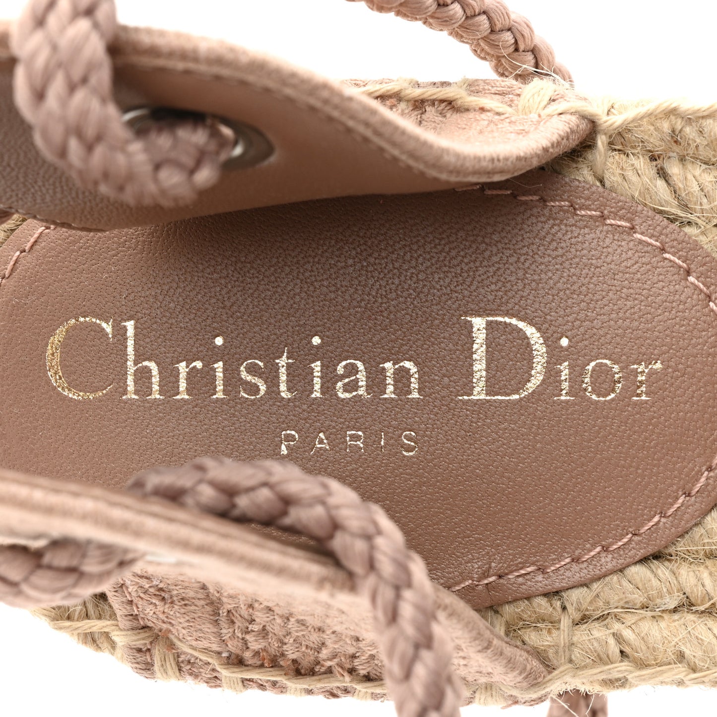 Canvas Embroidered Granville Ankle Tie Espadrilles Flats 37.5 Clay