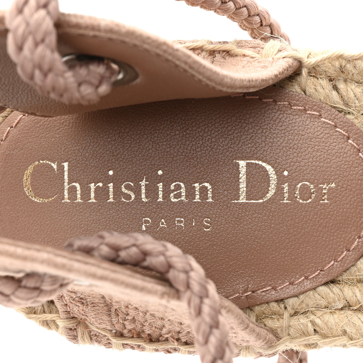 Christian Dior Canvas Embroidered Granville Ankle Tie Espadrilles Flats 37.5 Clay 7 of 8