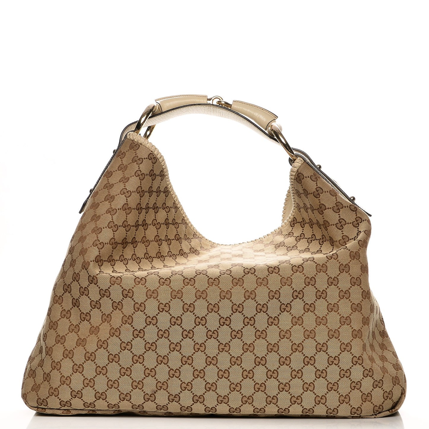 Monogram Large Horsebit Chain Hobo Off White