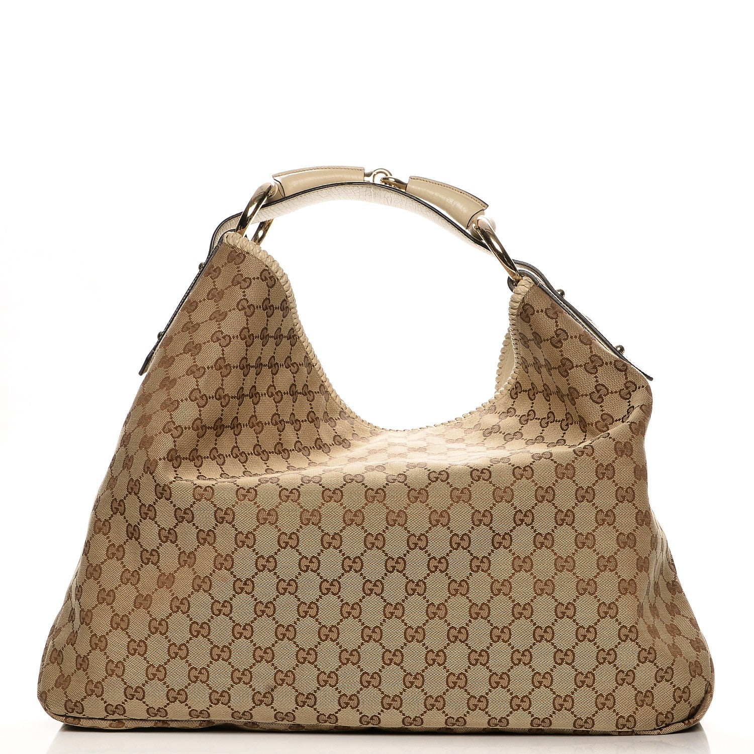 Gucci Monogram Large Horsebit Chain Hobo Off White 1 of 7