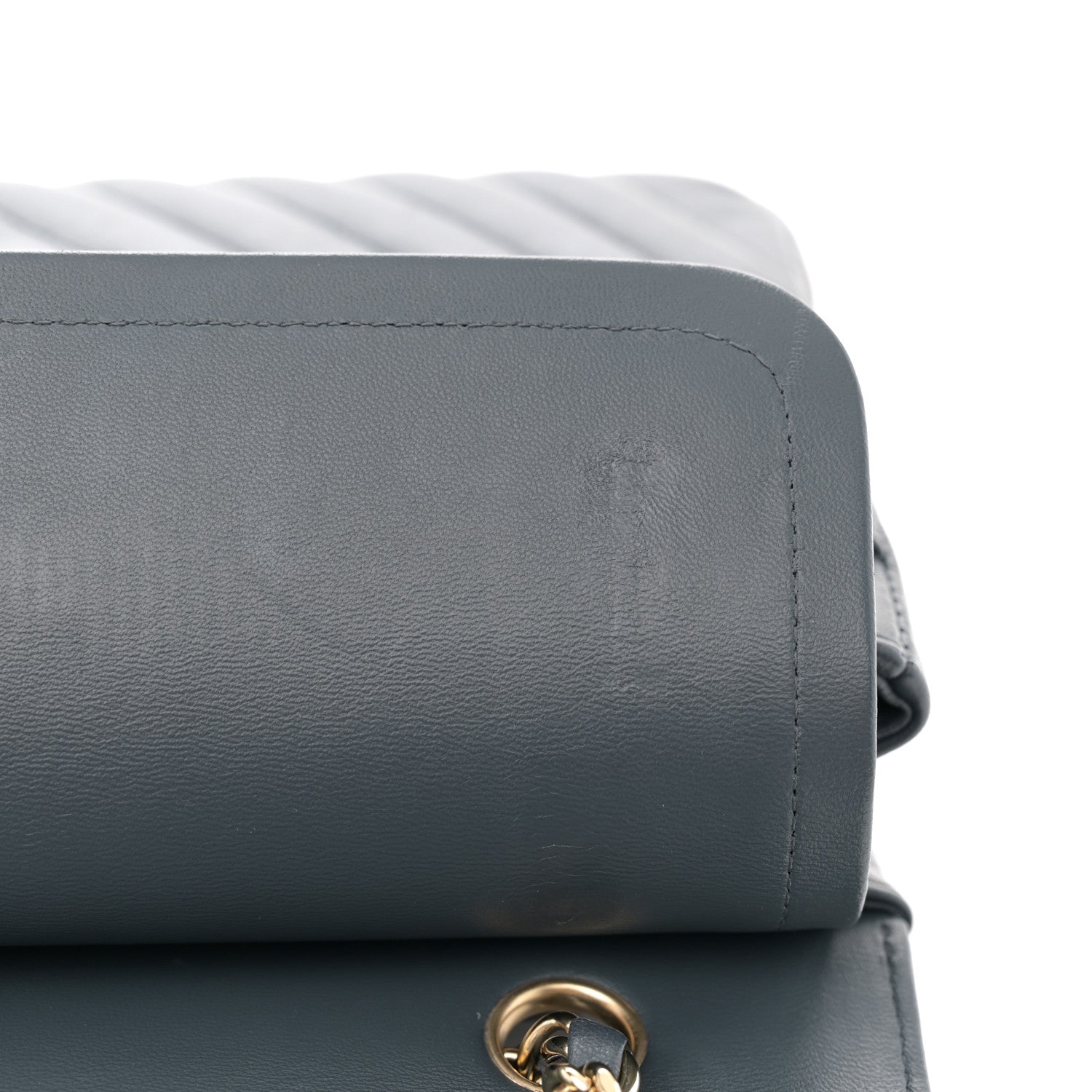 Chanel Lambskin Chevron Quilted Medium Double Flap Dark Grey 12 of 16