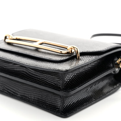 Hermes Lizard Mini Sac Roulis Black 9 of 10