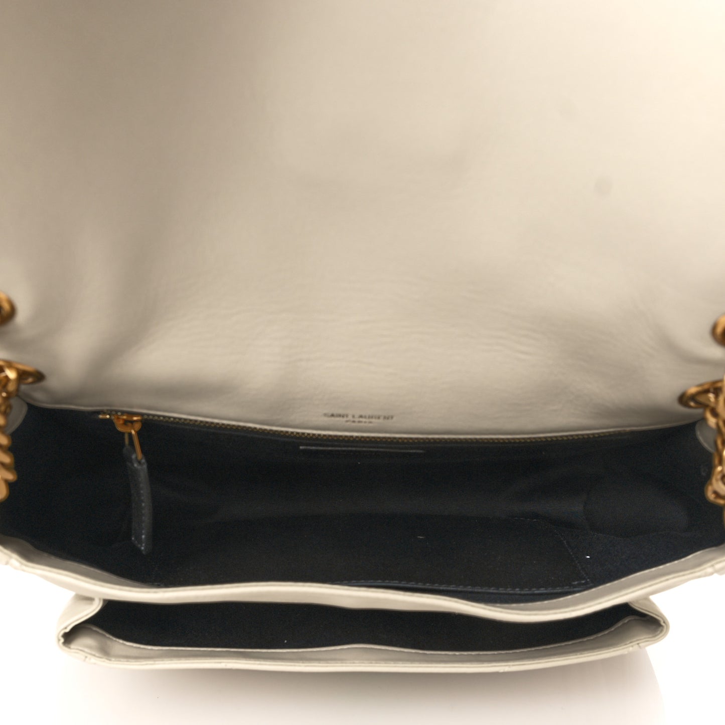 Lambskin Matelasse Monogram Medium Niki Chain Satchel Ivory