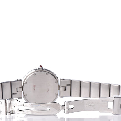 Cartier Stainless Steel 27mm Santos Round Quartz Watch Burgundy 5 of 6