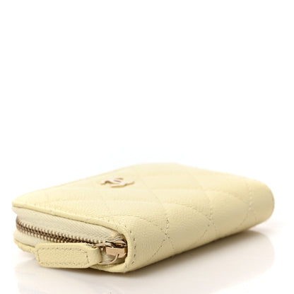 Chanel Caviar Quilted Zip Coin Purse Yellow 4 of 7