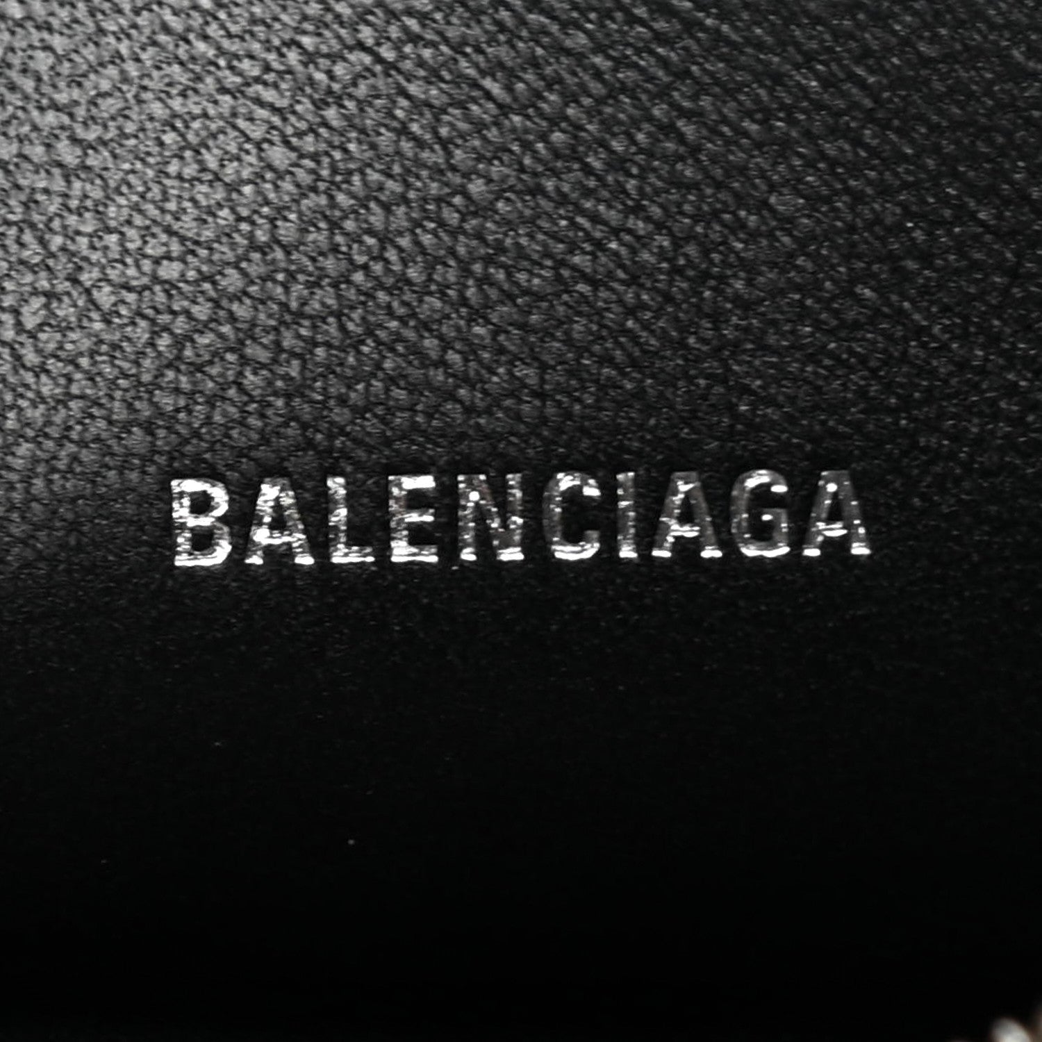 Balenciaga Metallic Goatskin Logo Large Everyday Zip Pouch Argent Black 6 of 9