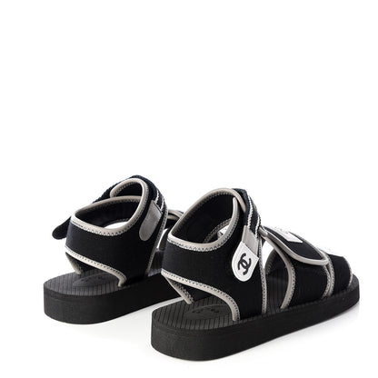 Chanel Lambskin Jersey Coco Sandals 38 Black 4 of 11