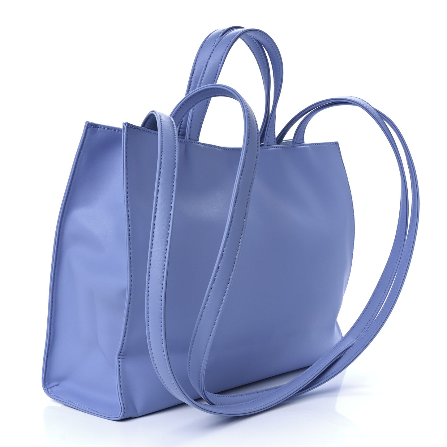Vegan Leather Medium Shopping Bag Cerulean