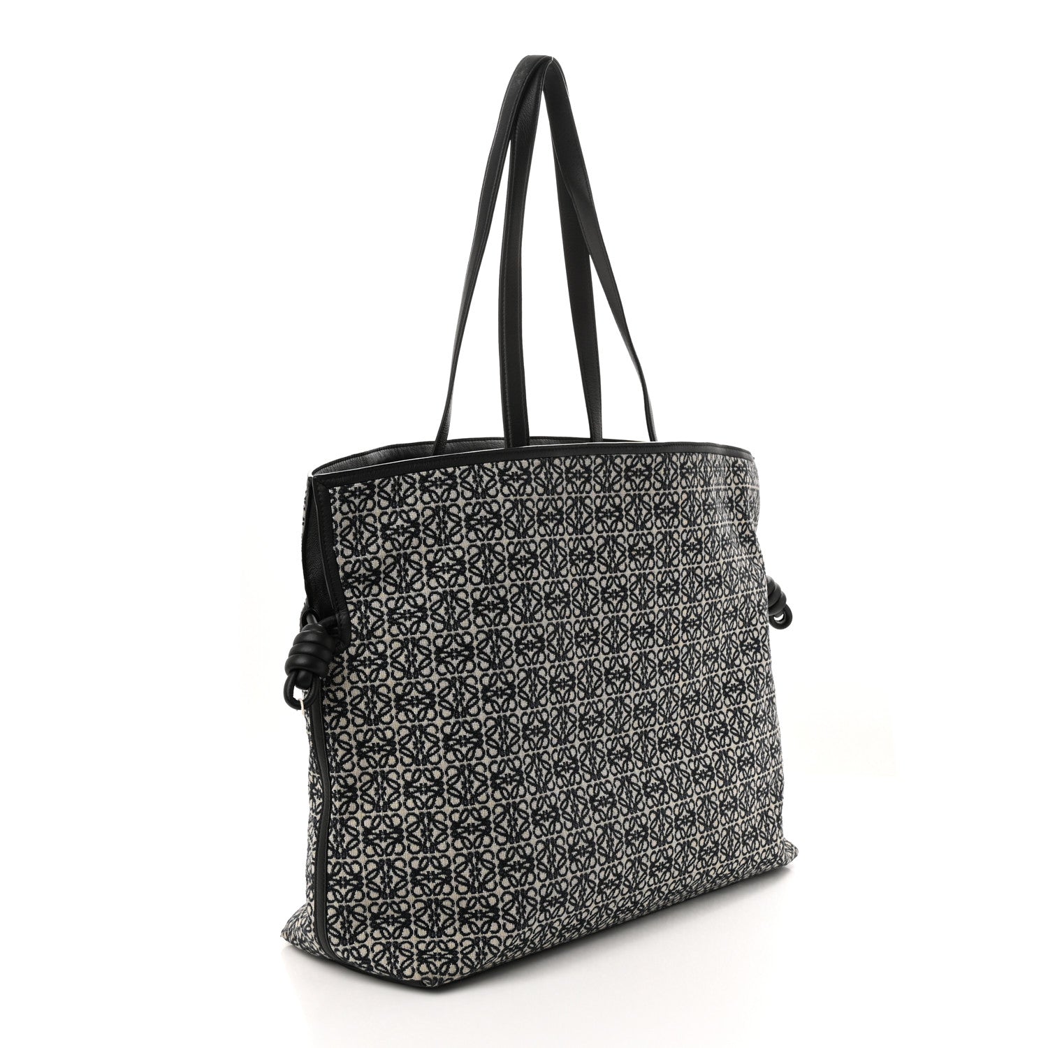 Loewe Canvas Calfskin Herbarium Flamenco XL Knot Bag Black Multicolor 3 of 11