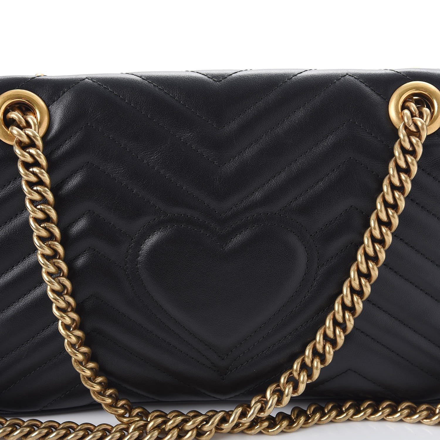 Gucci Calfskin Matelasse Small GG Marmont Shoulder Bag Black 8 of 8