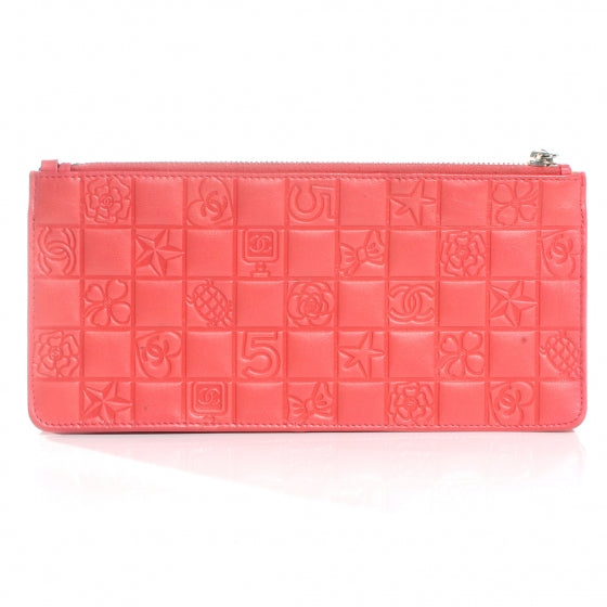 Lambskin Precious Symbols Pochette Coral