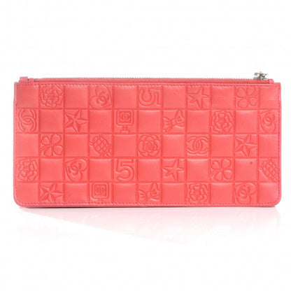 Chanel Lambskin Precious Symbols Pochette Coral 3 of 7