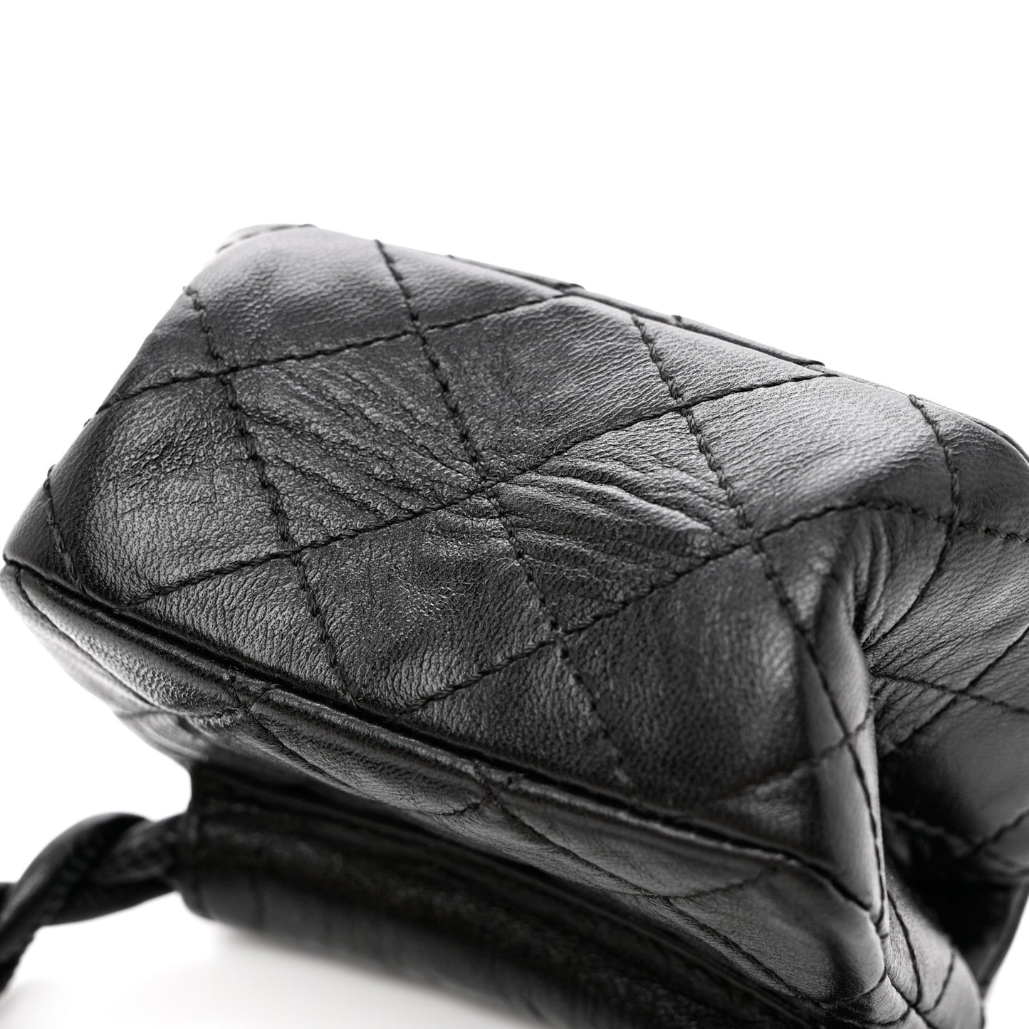 Calfskin Quilted 2.55 Ankle Wrist Bag Black
