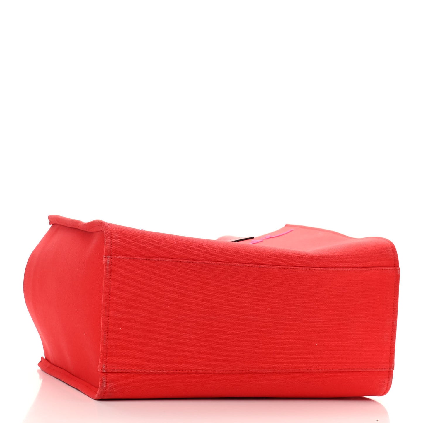 Canvas Suppler Calfskin Cabas GV Signature Tote Red